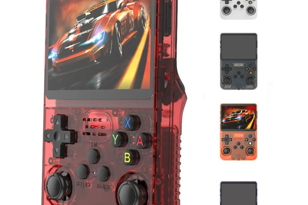 Old Arcade R36S retro handheld with 3.5 inch IPS screen and dual analog sticks