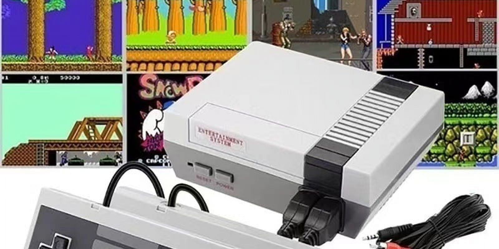 Old Arcade Mini Classic retro game console with two wired controllers and AV cable