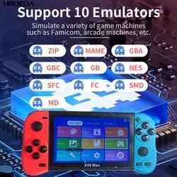 Old Arcade Retro Classic Handheld Game Console 5 Inch Led Screen TF Card 8 GB Internal 64 GB External Over 10000 Preloaded Games (Black)