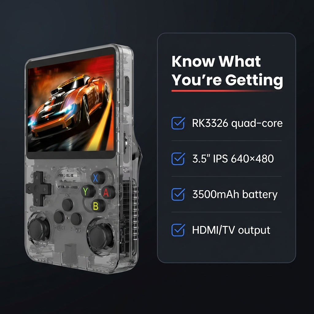 R36S Retro Handheld Console — 15,000+ Games, 3.5" IPS Screen, 64/128GB