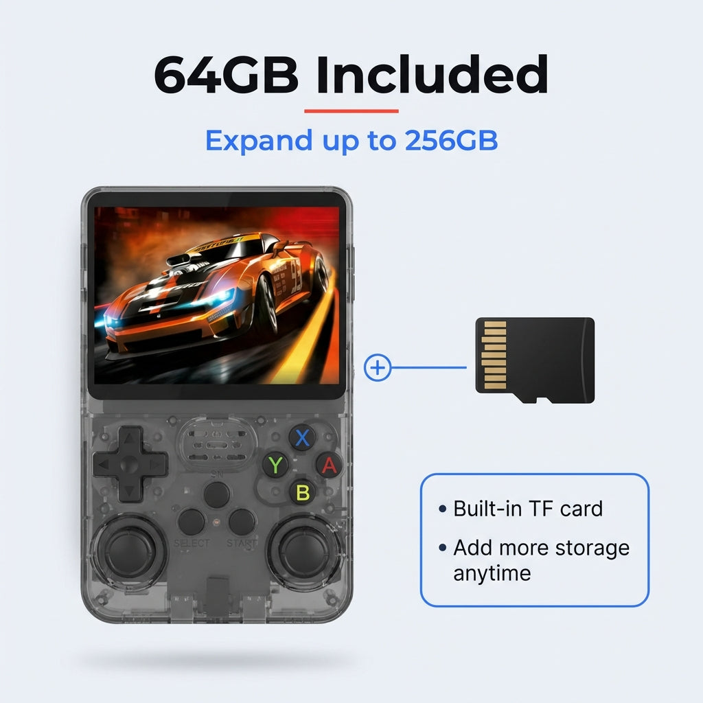 R36S Retro Handheld Console — 15,000+ Games, 3.5" IPS Screen, 64/128GB