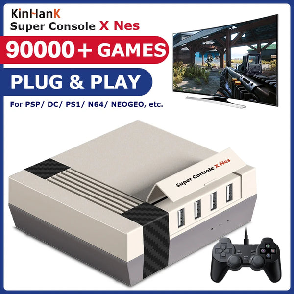 Retro Mini Game Console Super Console X NES Built-in 90000 Games Portable Video Game Player 50 Emulator For PSP/PS1/SNES/NES/N64 - Old Arcade