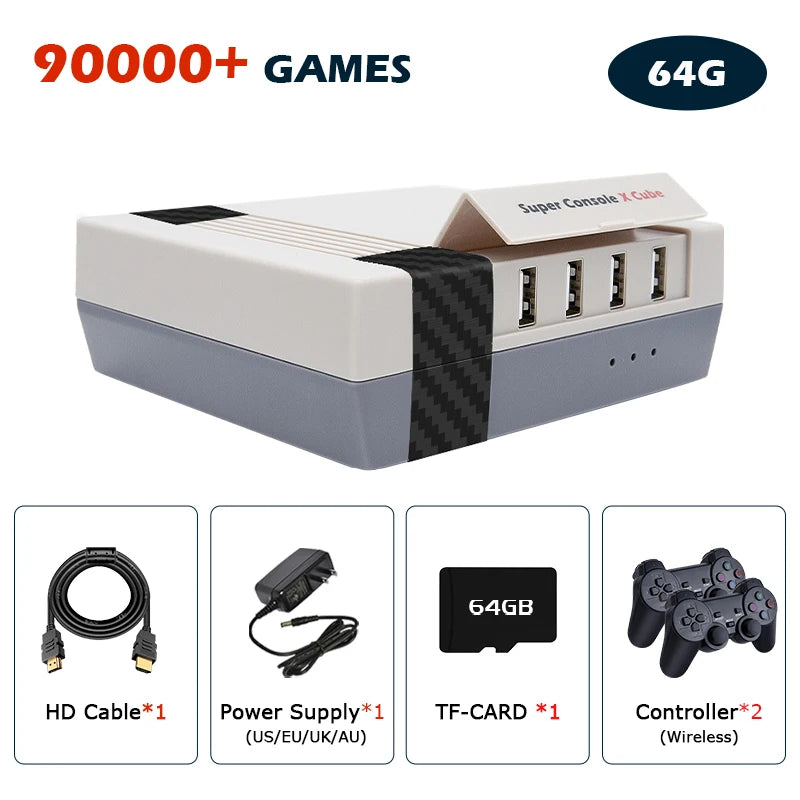 Retro Mini Game Console Super Console X NES Built-in 90000 Games Portable Video Game Player 50 Emulator For PSP/PS1/SNES/NES/N64 - Old Arcade