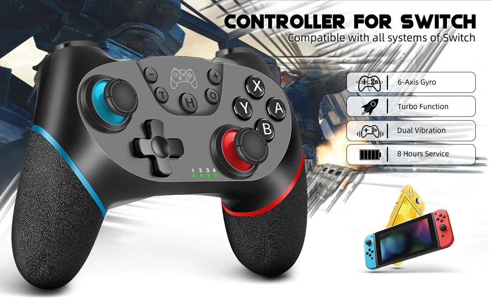 Ace Gamer Wireless Controller for Switch/Switch 2 Gamepad Controle Compatible with PC with 6-Axis/Turbo/Ergonomic Function