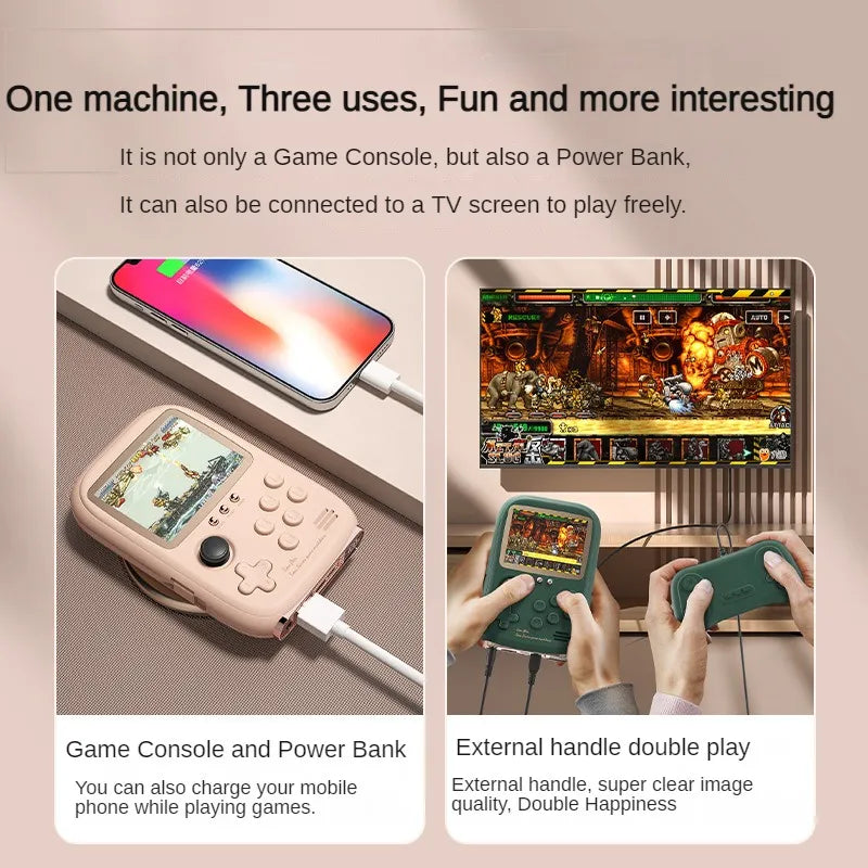 Mini Game Power Bank Portable Retro handheld Game Console 6000Mah capacity