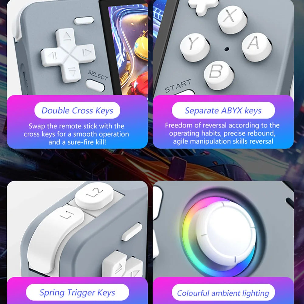 XF40H XF35H Pocket Video Player Retro Handheld Game Console 4" 3.5" IPS Screen 4000mAh 30+Emulators 64G/128G 18000+games