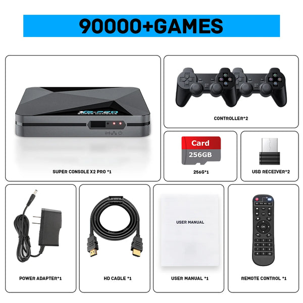 Super Console X2 Pro with 90000 Video Games for PS1/DC/MAME/SS with Gamepad