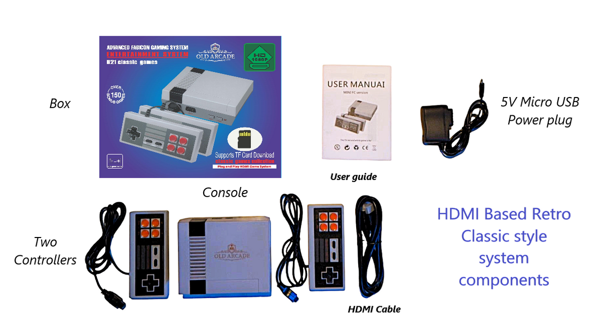 Retro Classic Game Console, Classic Game Console, HDMI , Family game system - Old Arcade