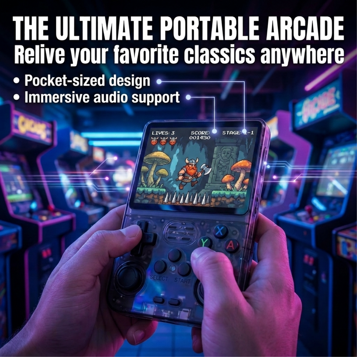 R36S Retro Handheld Console — 15,000+ Games, 3.5" IPS Screen, 64/128GB