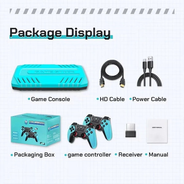 U36 Retro TV Game Console - 4K HDMI, 2 Wireless Controllers, 128GB, 40+ Emulators