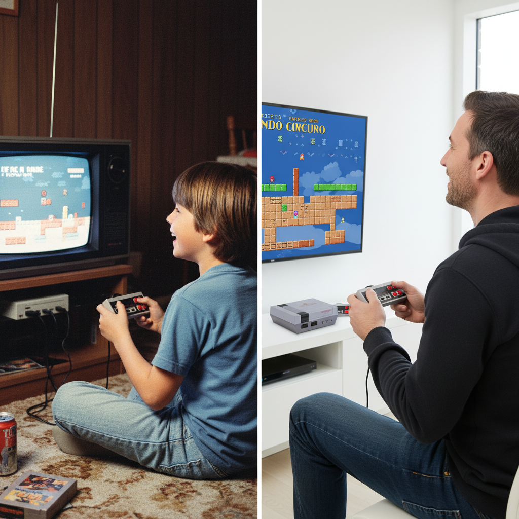 Retro Game Console,Mini Classic Game System with 2 Classic Wireless Controllers and Built